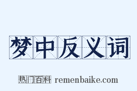 梦中反义词是什么意思的图片